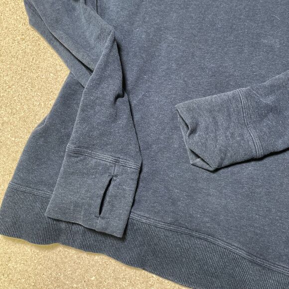 Lululemon Stress Less Hoodie Sweatshirt Grayish Blue Cotton Size 6 C2 - Picture 2 of 6